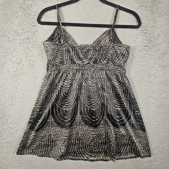 Vtg Express Babydoll Top Junior S Geometric Sequin Satin Y2K Dark Romantic Fairy - Picture 7 of 12